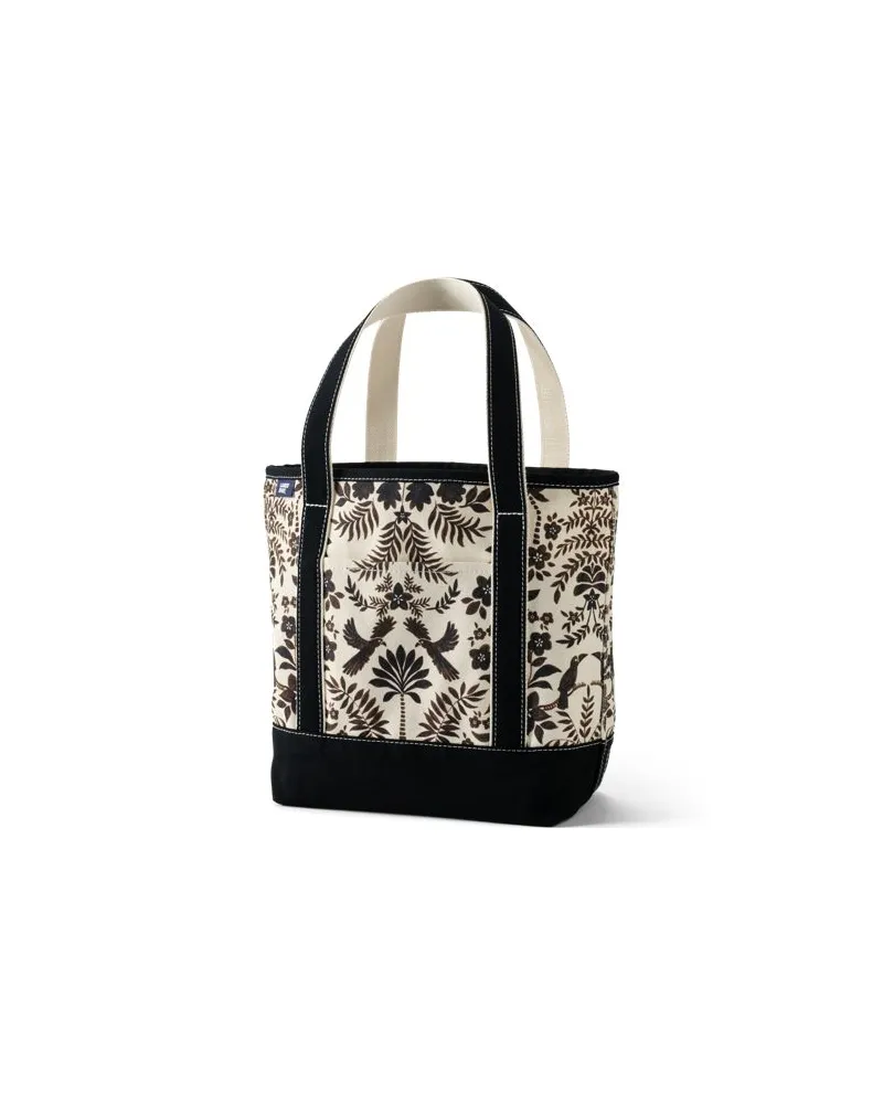 Lands' End Mittelgroße offene Canvas-Tasche mit Printmuster, Damen, Größe:null regular, Weiß, Baumwolle, by Weiß