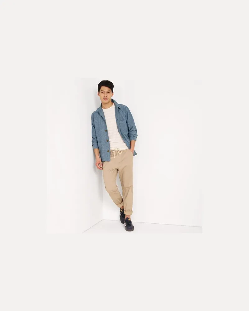 Lands' End Hemdjacke aus Leinenmix, Herren, Größe:44-46 regular, Blau, Baumwolle/Leinen, by Blau