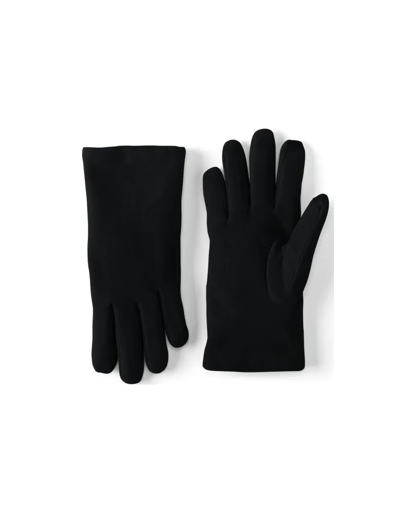 Lands' End Veloursleder-Handschuhe, Damen, Größe regular, Schwarz, Leder/Rauleder, by Schwarz
