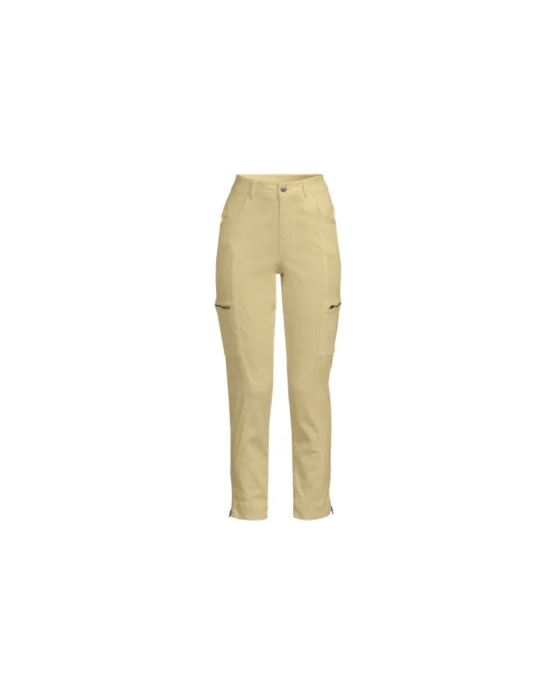 Lands' End 7/8-Cargohose aus Lyocell-Mischung Mid Waist, Damen, Größe regular, Gelb, Baumwolle/Baumwoll-Mischung, by Gelb