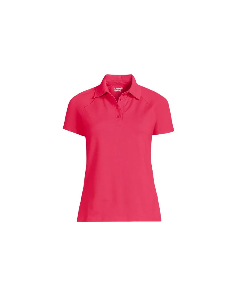 Lands' End Piqué-Poloshirt SLIM FIT mit kurzen Ärmeln, Damen, Größe plus, Pink, Baumwolle/Baumwoll-Mischung, by Pink