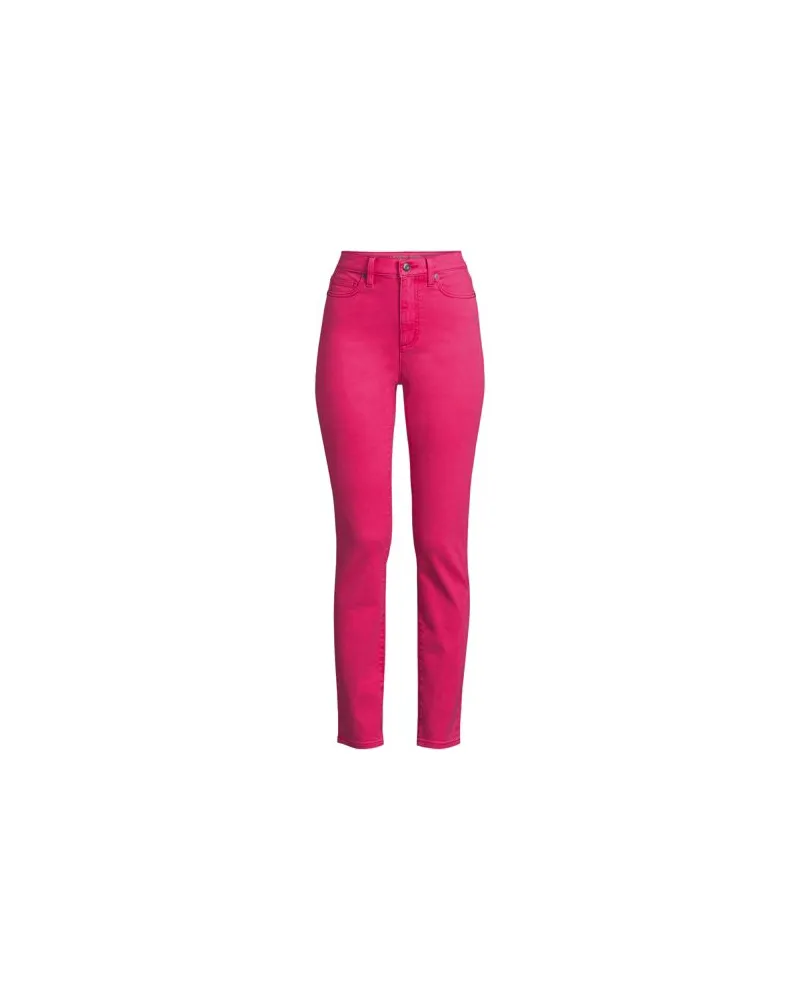 Lands' End Slim Fit Öko Jeans High Waist, Damen, Größe plus, Pink, Elasthan/Baumwoll-Mischung/Polyester-Mischung, by Pink
