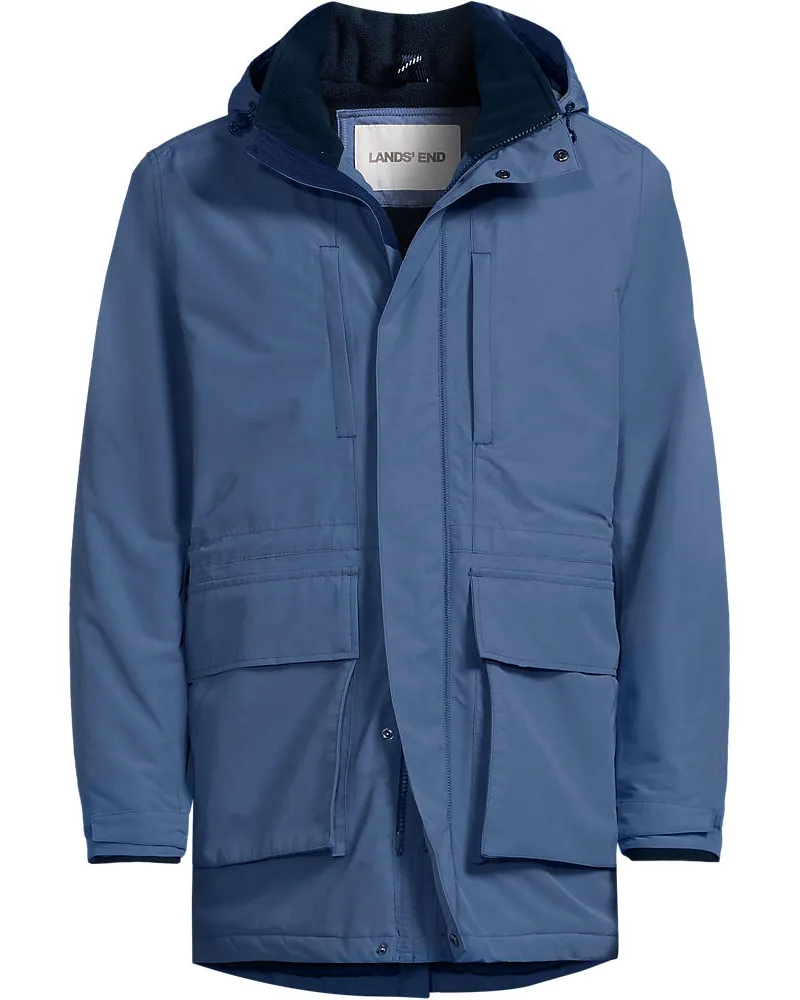Lands' End Wasserdichter, isolierter Squall-Parka, Herren, Größe regular, Blau, Nylon, by Blau