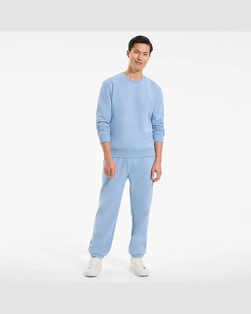 Lands' End Rundhals-Sweatshirt SERIOUS SWEATS, Herren, Größe regular, Blau, Baumwoll-Mischung/Polyester-Mischung, by Blau