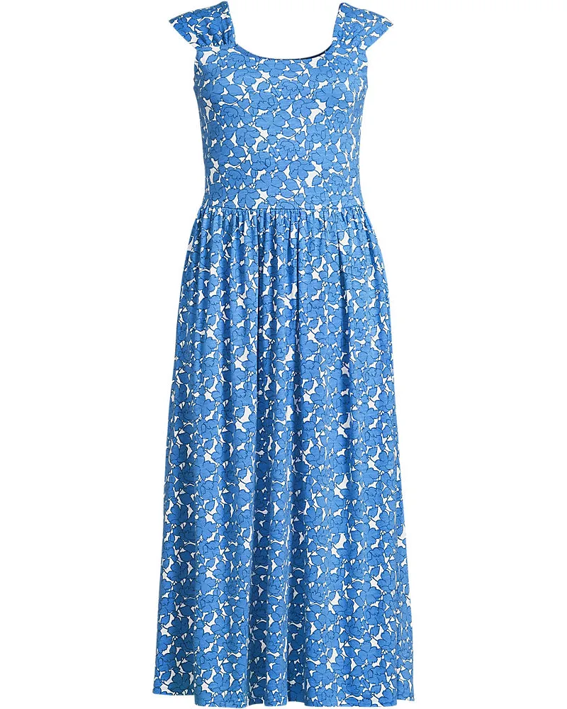 Lands' End Midikleid aus Baumwolle/Modal-Mix, Damen, Größe plus, Blau, Baumwolle Modal, by Blau