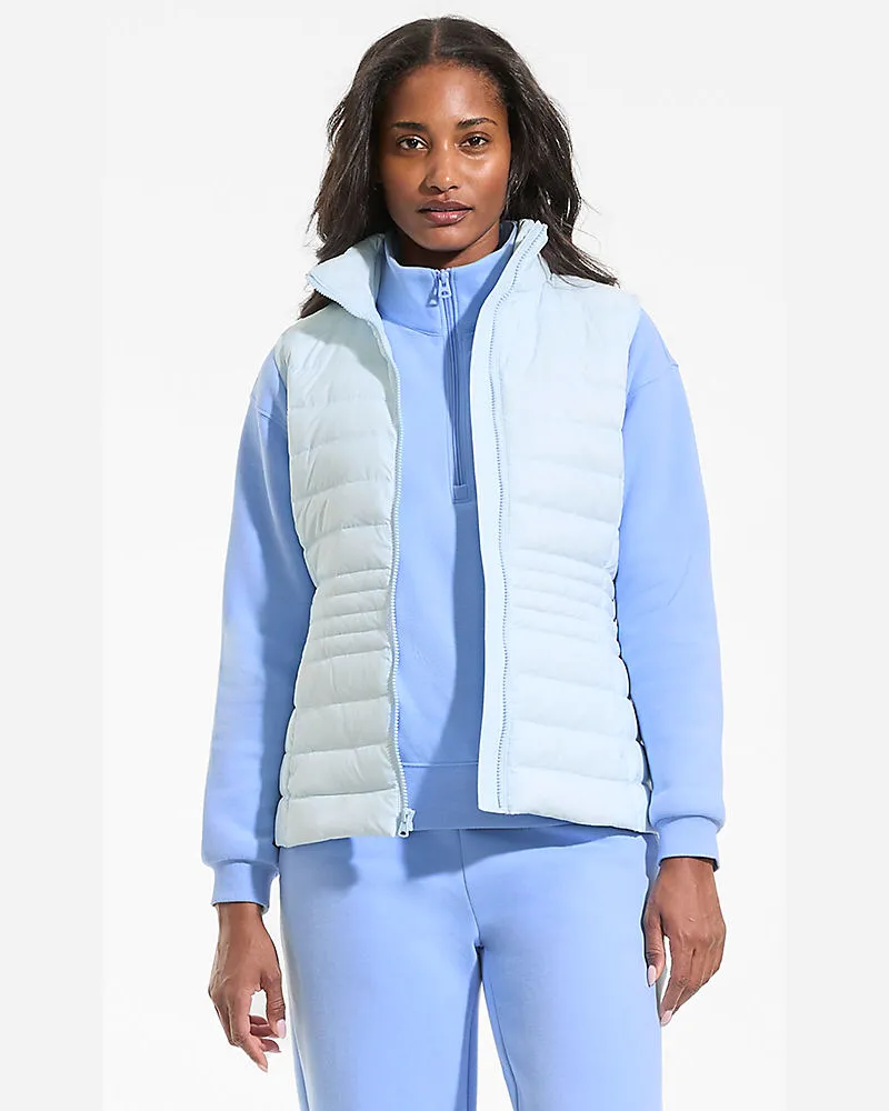 Lands' End Daunenweste WANDERWEIGHT Verstaubar Ultraleicht, Damen, Größe regular, Blau, Nylon, by Blau