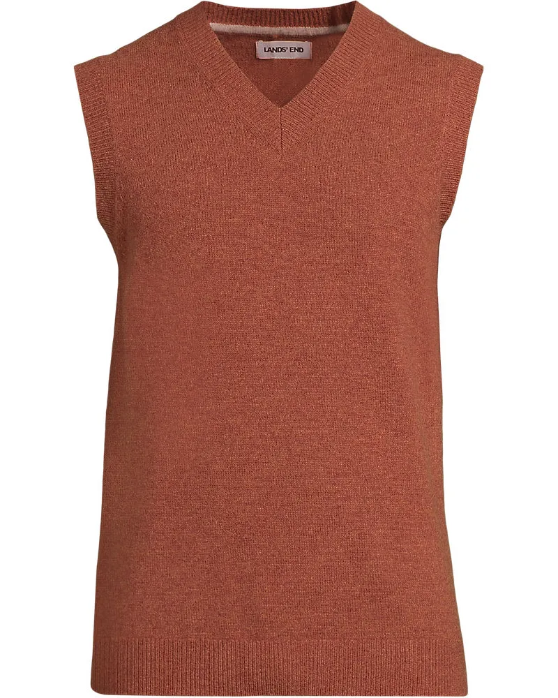 Lands' End Pullunder aus Lambswool, Herren, Größe regular, Orange, Wolle, by Orange