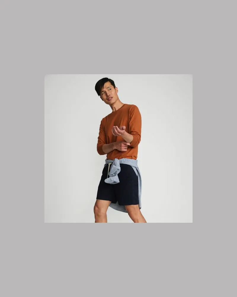 Lands' End Chino-Shorts mit Dehnbund, Herren, Größe:52-54 regular, Blau, Baumwolle/Elasthan/Leinen, by Blau