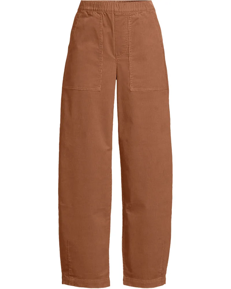 Lands' End Utility-Barrelhose aus Feincord, Damen, Größe regular, Braun, Elasthan/Baumwoll-Mischung, by Braun