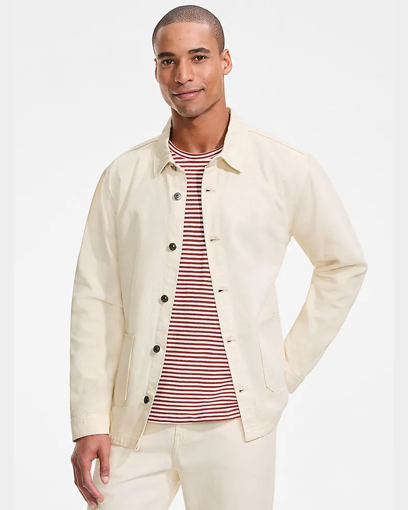 Lands' End Soft Comfort Hemdjacke im Leinenmix, Herren, Größe regular, Weiß, Baumwolle/Leinen/Baumwoll-Mischung, by Weiß
