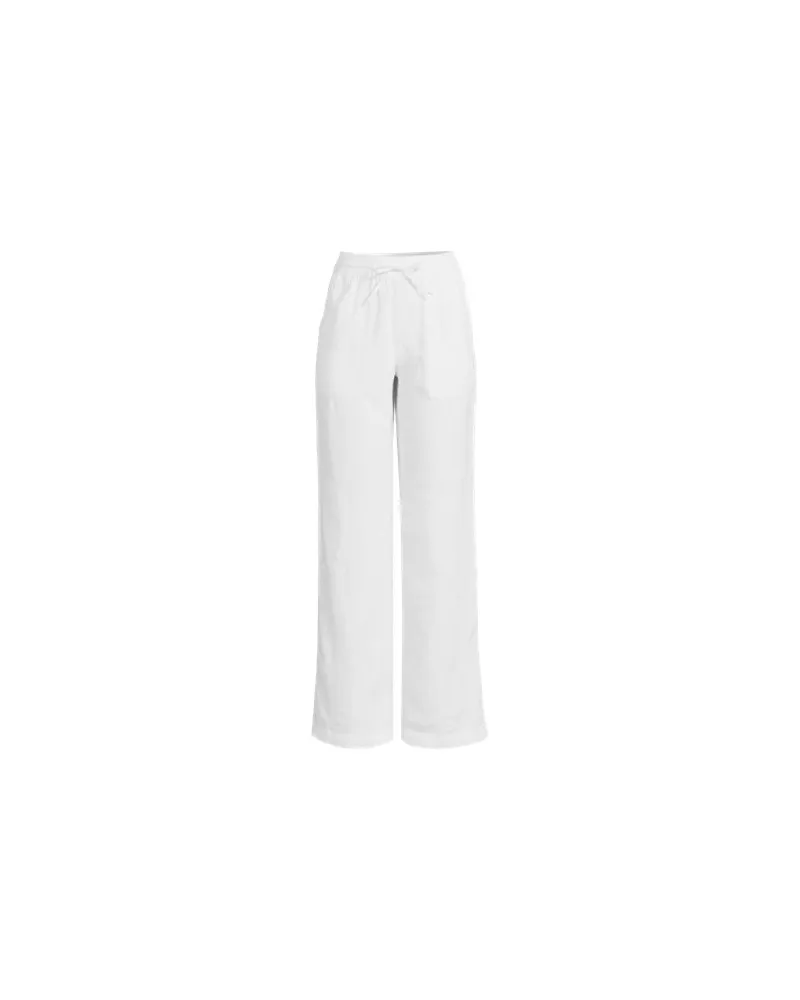 Lands' End Leinen-Schlupfhose mit weitem Bein, Damen, Größe:44-46 regular, Weiß, Leinen, by Weiß
