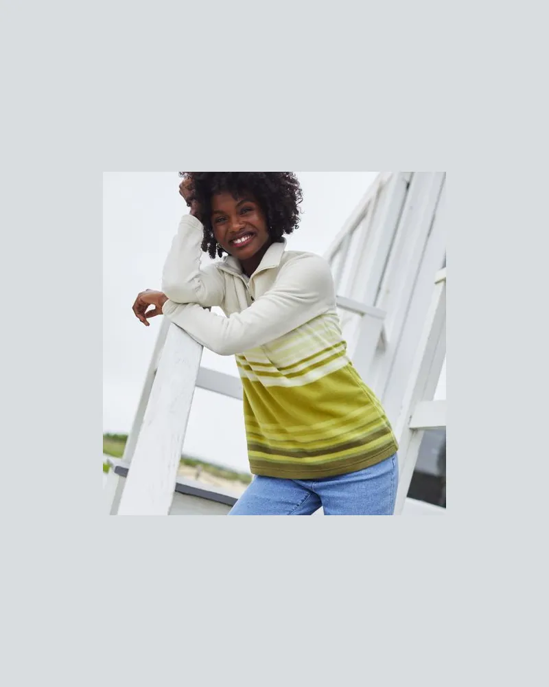 Lands' End Fleecepullover mit Zipper, Damen, Größe:32-34 regular, Grün, Polyester, by Grün