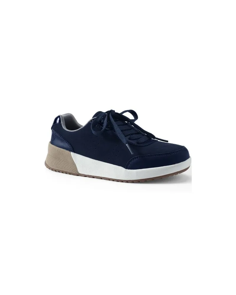Lands' End Active-Sneaker aus Leder, Damen, Größe regular, Blau, Leder/Rauleder/Polyurethan, by Blau