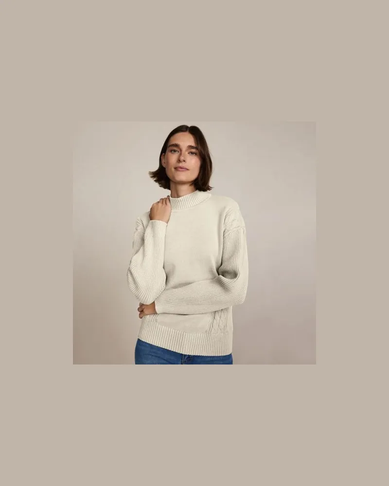 Lands' End Stehkragenpullover Silk Touch, Damen, Größe:32-34 regular, Weiß, Polyester/Nylon/Viskose, by Weiß