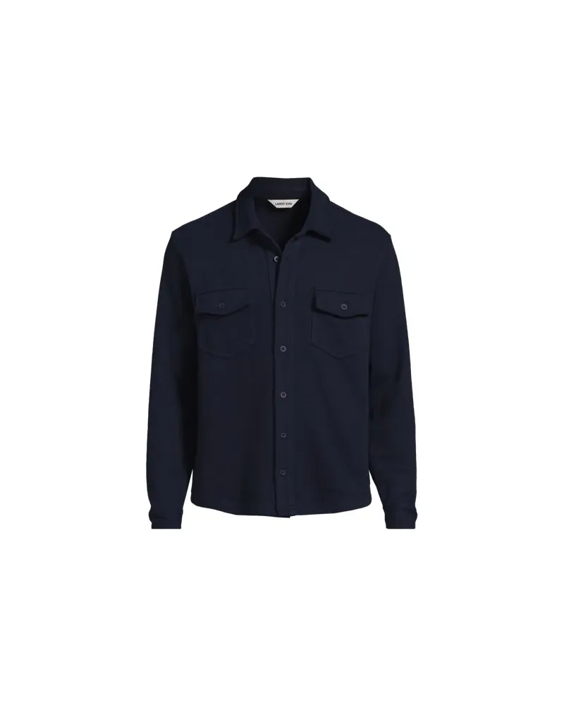 Lands' End Bedford-Hemdjacke, Herren, Größe:60 regular, Blau, Baumwoll-Mischung/Polyester-Mischung, by Blau