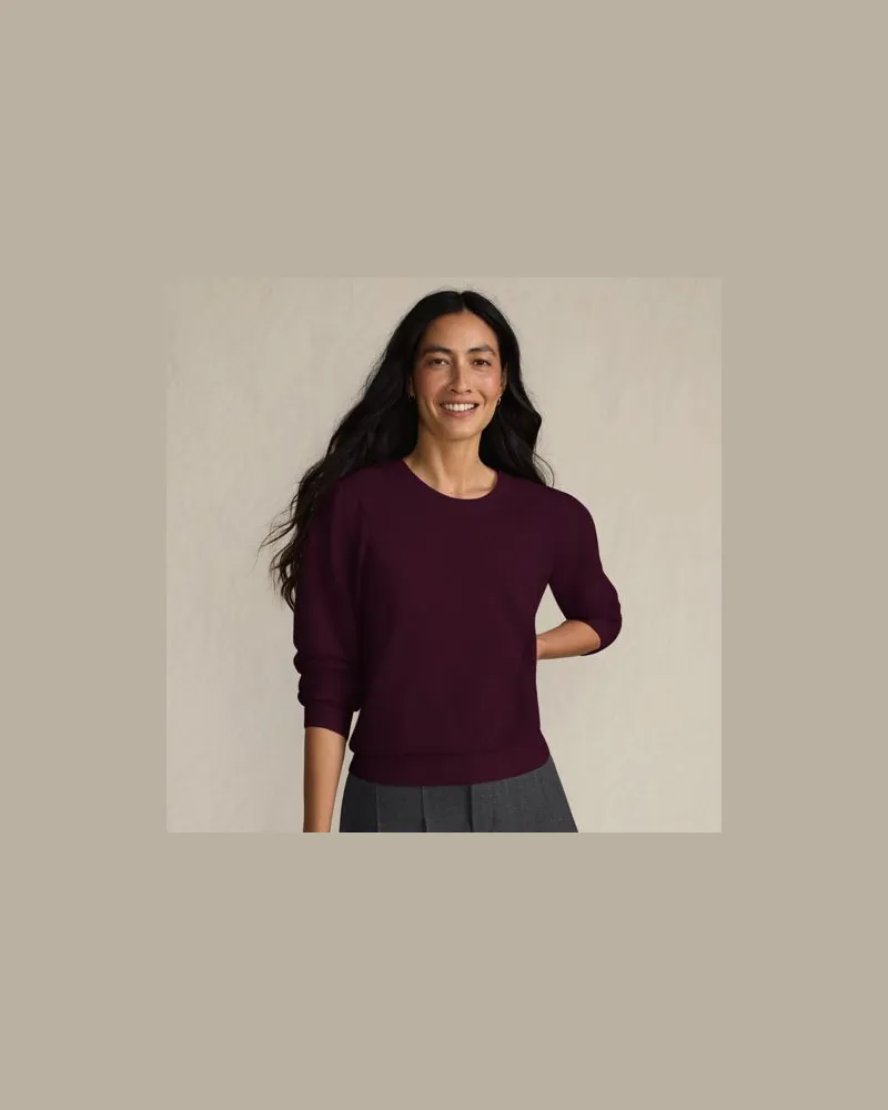 Lands' End Kaschmirpullover mit Puffärmeln, Damen, Größe:40-42 regular, Pink, Kaschmir, by Pink