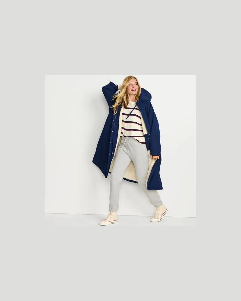 Lands' End Umziehmantel mit Teddyfutter, Damen, Größe:40-42 regular, Blau, Polyester, by Blau