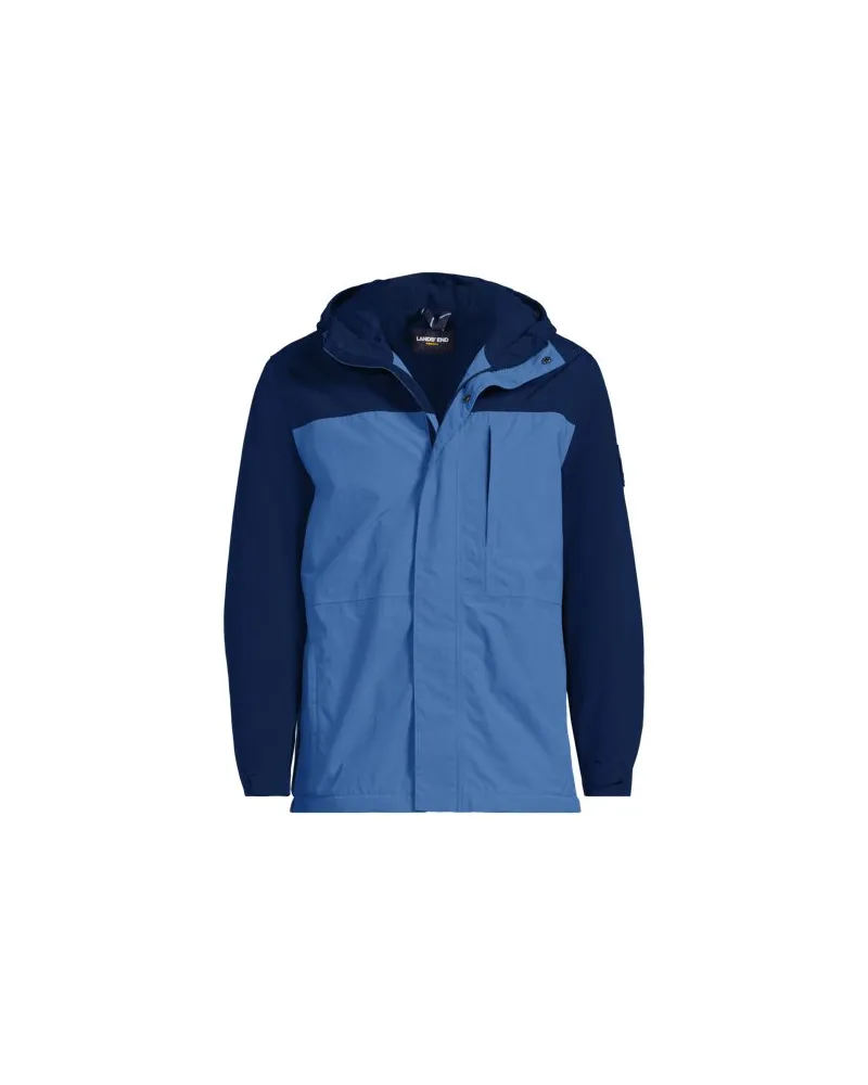 Lands' End Kapuzenjacke SQUALL, Herren, Größe:56-58 regular, Blau, Polyester/Nylon-Mischung, by Blau