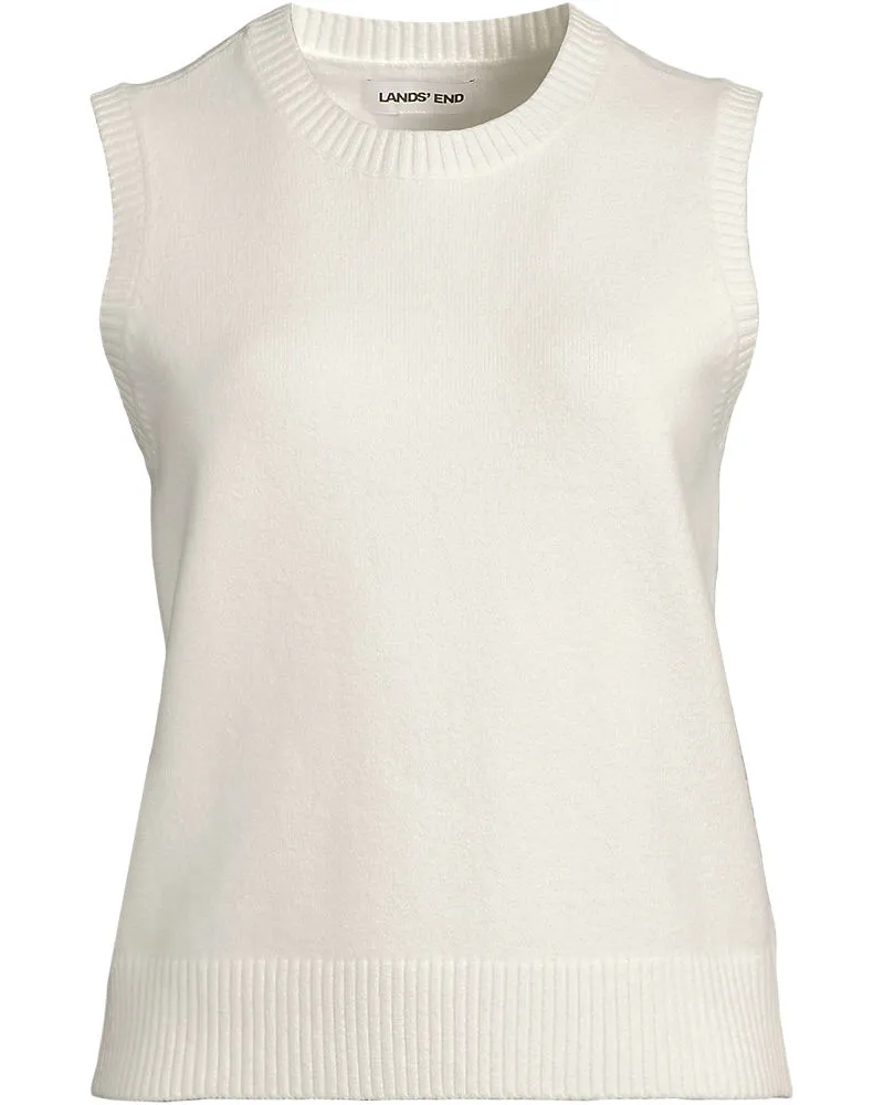 Lands' End CashTouch Pullunder, Damen, GrÃ¶ÃŸe regular, WeiÃŸ, Baumwoll-Mischung/Polyester-Mischung/Nylon-Mischung, by Weiãÿ