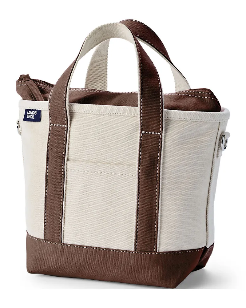 Lands' End Kleine Canvastasche mit Zipper, Damen, Größe:null regular, Braun, Baumwolle, by Braun