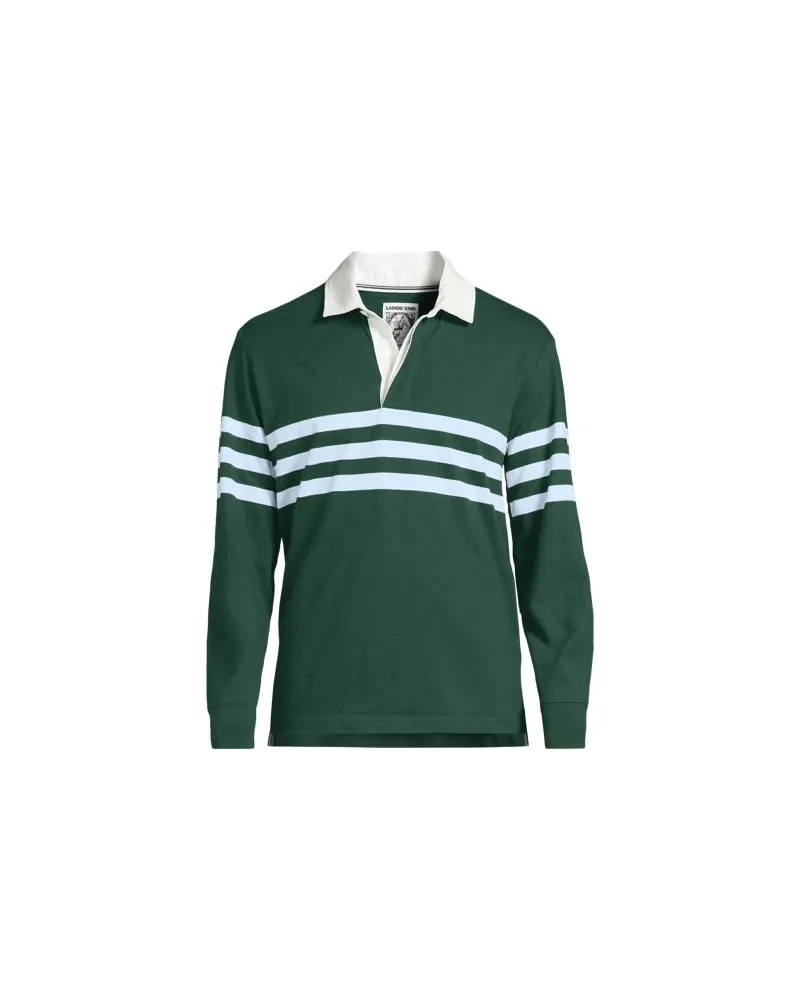 Lands' End Rugbyshirt, Classic Fit, Herren, Größe:44-46 regular, Grün, Baumwolle, by Grün