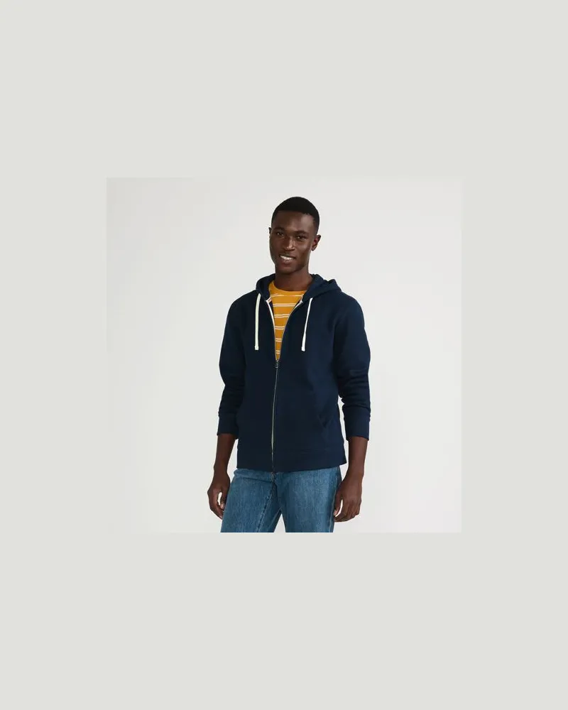 Lands' End Serious Sweats Kapuzenjacke, Herren, Größe:44-46 regular, Blau, Baumwoll-Mischung/Polyester-Mischung, by Blau