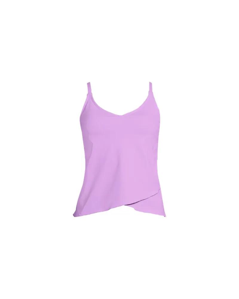 Lands' End Tankinitop mit Tulpensaum chlorresistent, Damen, Größe plus, Lila, Nylon-Mischung, by Lila