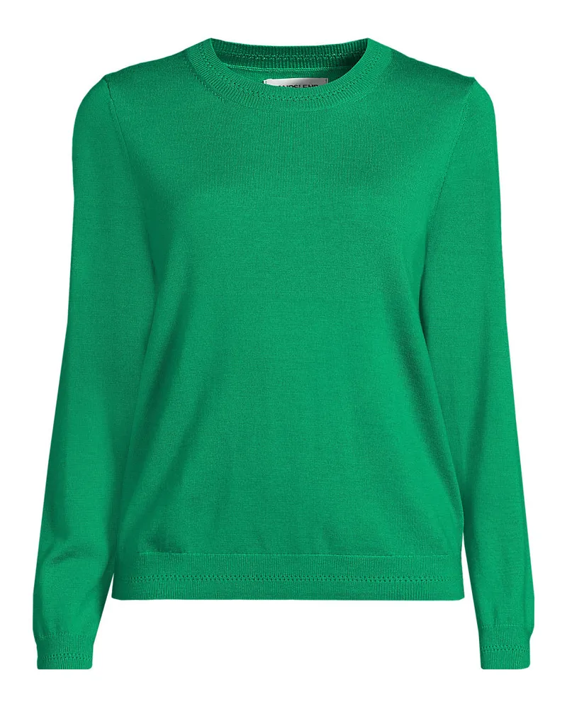 Lands' End Merino-Pullover, Damen, Größe petite, Grün, Wolle, by Grün