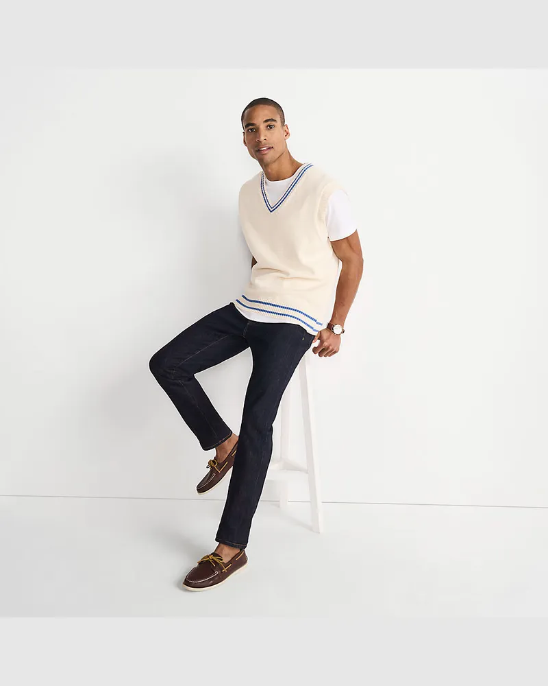 Lands' End Slim Fit Stretch-Denim Jeans, Herren, Größe regular, Blau, Baumwoll-Mischung, by Blau