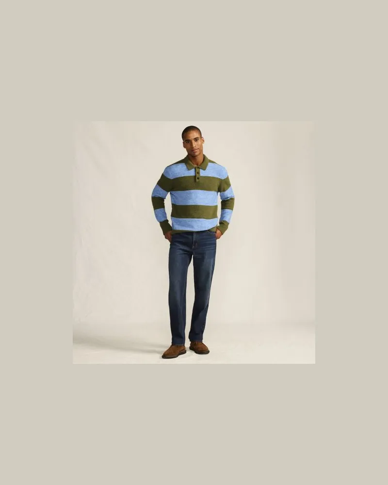 Lands' End Stretch-Denim Jeans, Classic Fit, Herren, Größe regular, Blau, Baumwoll-Mischung, by Blau