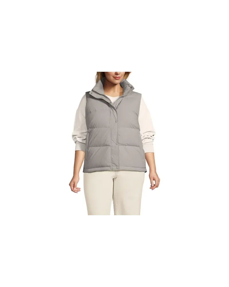 Lands' End Wasserabweisende Daunenweste, Damen, Größe plus, Schwarz, Nylon, by Schwarz