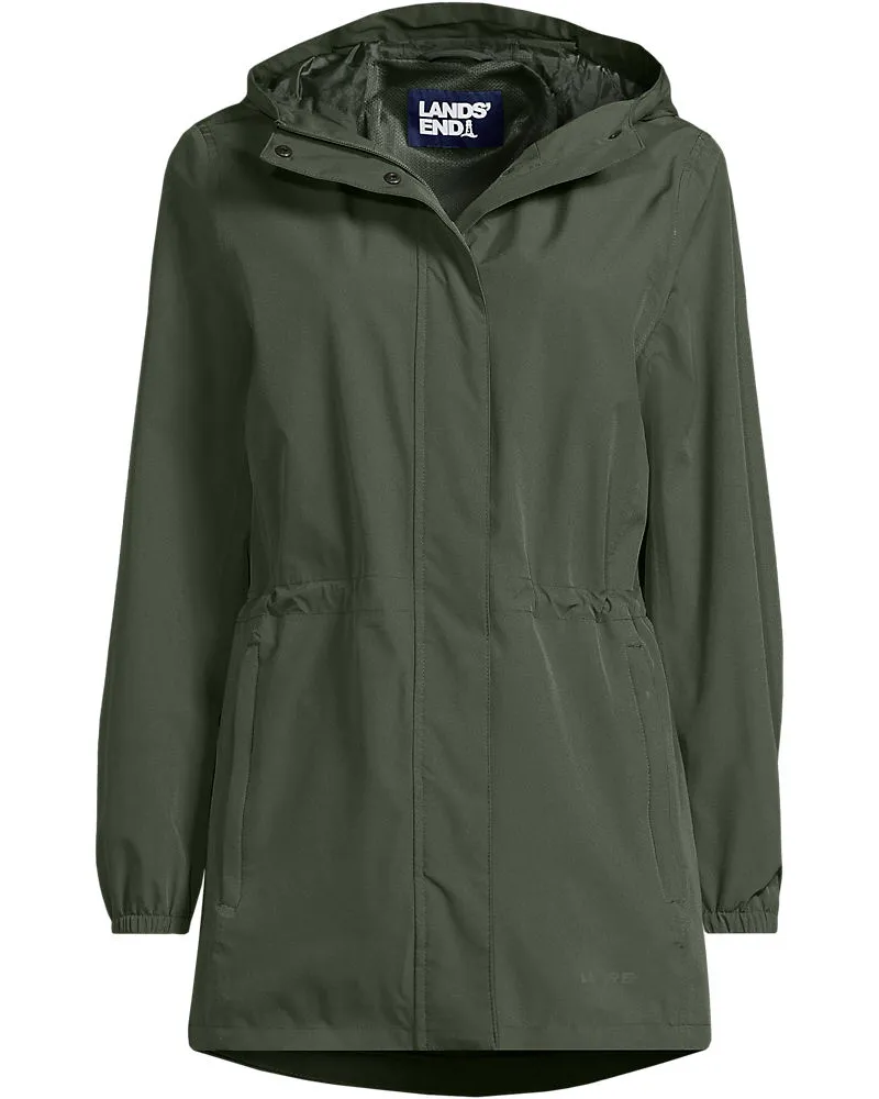Lands' End Wasserdichte Regenjacke SQUALL mit Packfach, Damen, Größe plus, Grün, Polyester, by Grün