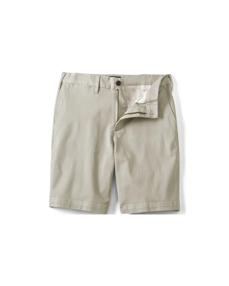 Lands' End Chino-Shorts mit Stretch, Classic Fit, Herren, Größe regular, Grau, Baumwoll-Mischung, by Grau