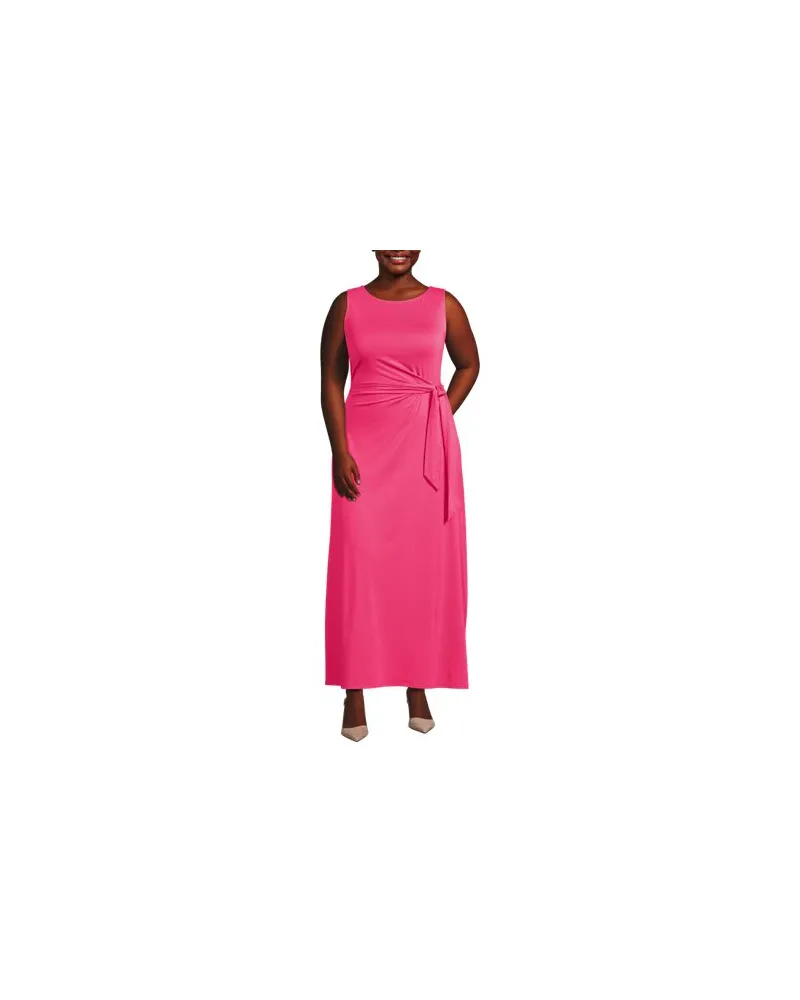 Lands' End Maxikleid aus Baumwolle/Modal mit Bindeband, Damen, Größe plus, Pink, Baumwolle Modal, by Pink