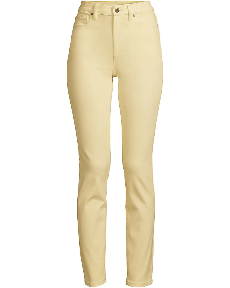 Lands' End Slim Fit Stretch-Jeans High Waist, Damen, Größe plus, Gelb, Elasthan/Baumwoll-Mischung/Polyester-Mischung, by Gelb