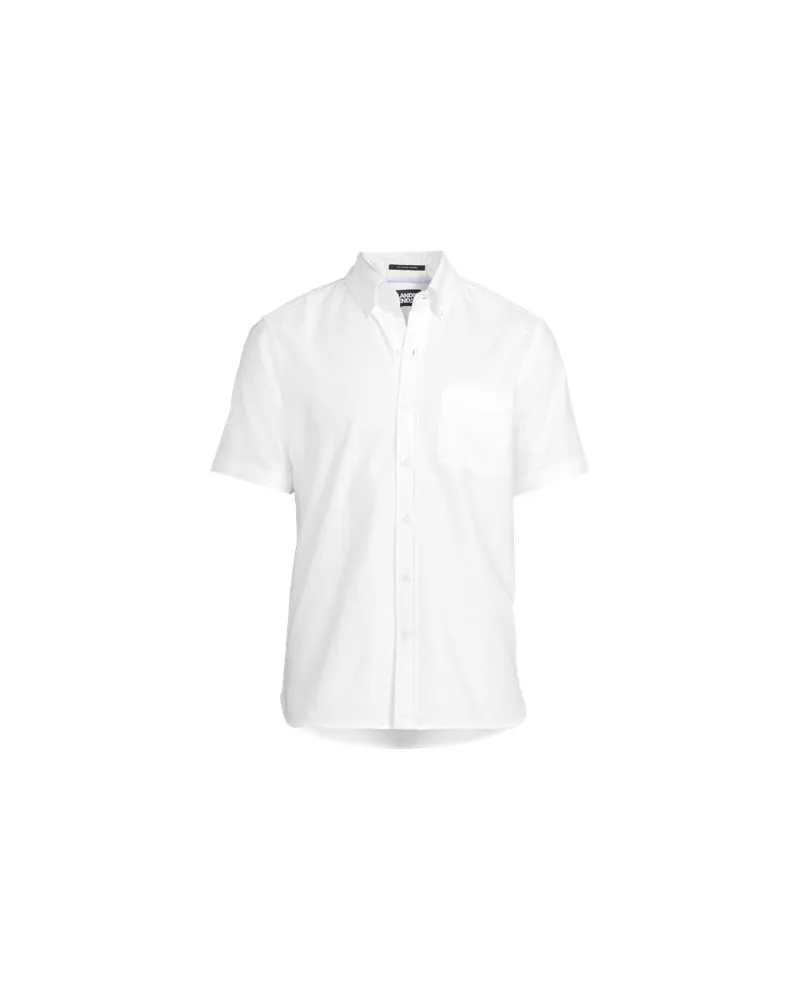 Lands' End Oxford-Kurzarmhemd Sail Rigger, Herren, Größe:60 regular, Weiß, Baumwolle, by Weiß