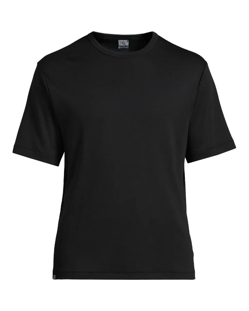 Lands' End Supima-Shirt '63 aus Interlock-Baumwolle, Herren, Größe regular, Schwarz, Baumwolle, by Schwarz
