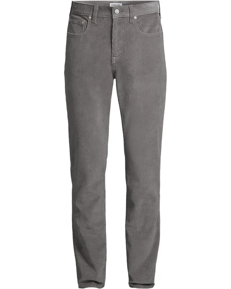 Lands' End Slim Fit Cordhose, Herren, Größe regular, Grau, Elasthan/Baumwoll-Mischung, by Grau