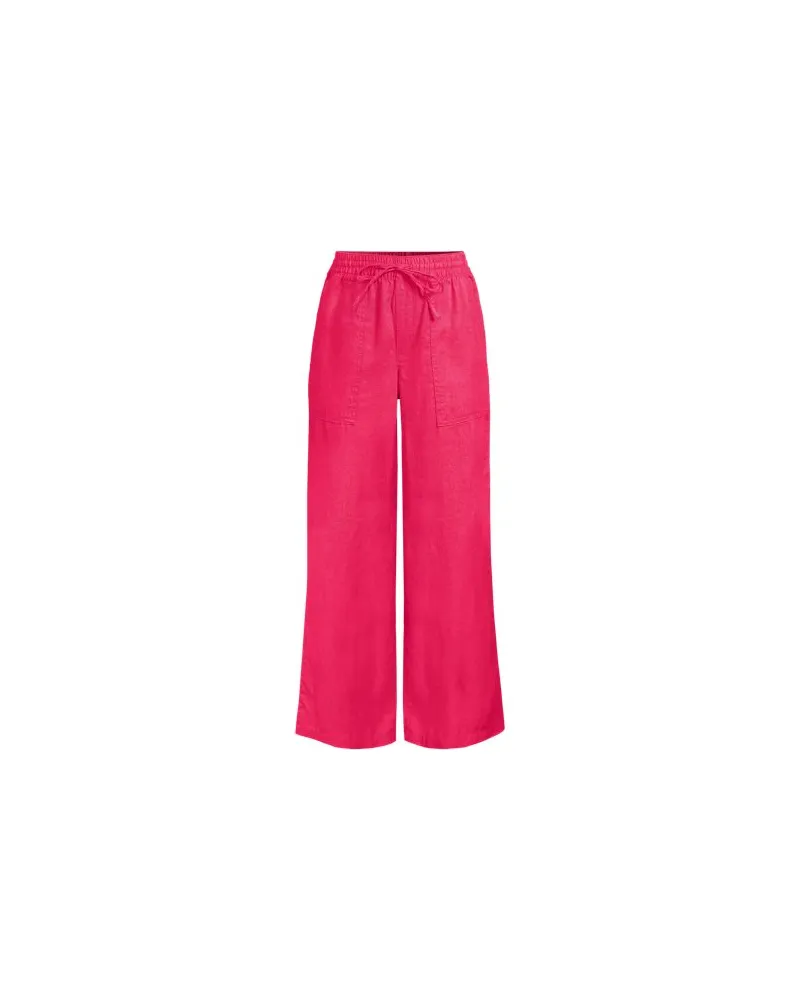 Lands' End Weite 7/8-Leinenhose mit Dehnbund, Damen, Größe plus, Pink, Leinen, by Pink