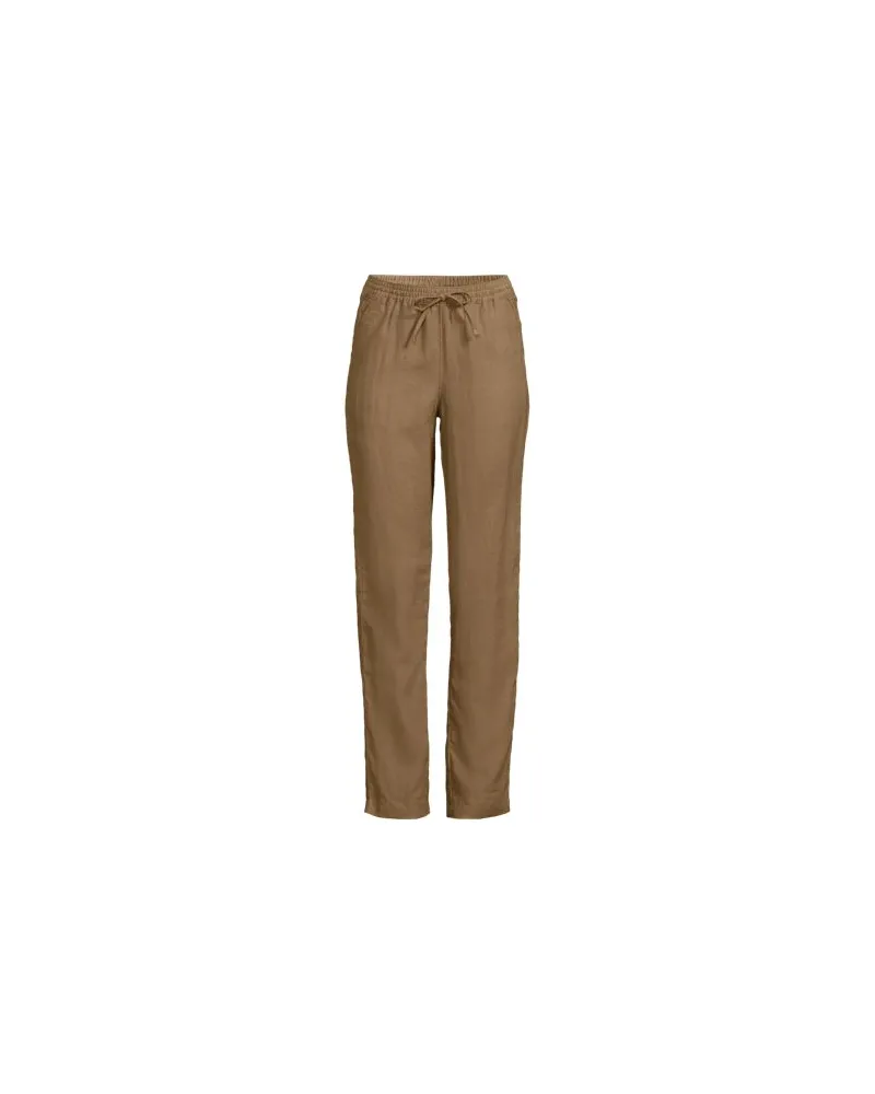 Lands' End Relaxte Leinen-Schlupfhose, Damen, Größe plus, Braun, Leinen, by Braun