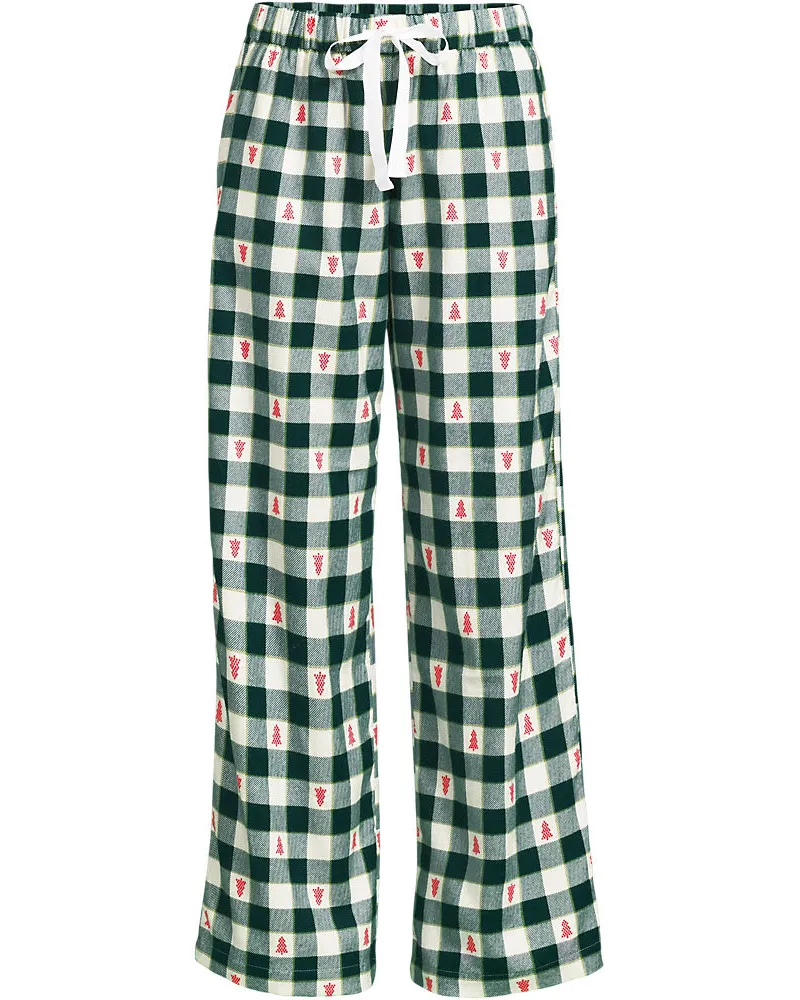 Lands' End Pyjamahose aus reinem Baumwoll-Flanell, Damen, GrÃ¶ÃŸe petite, GrÃ¼n, Baumwolle, by Grã¼n