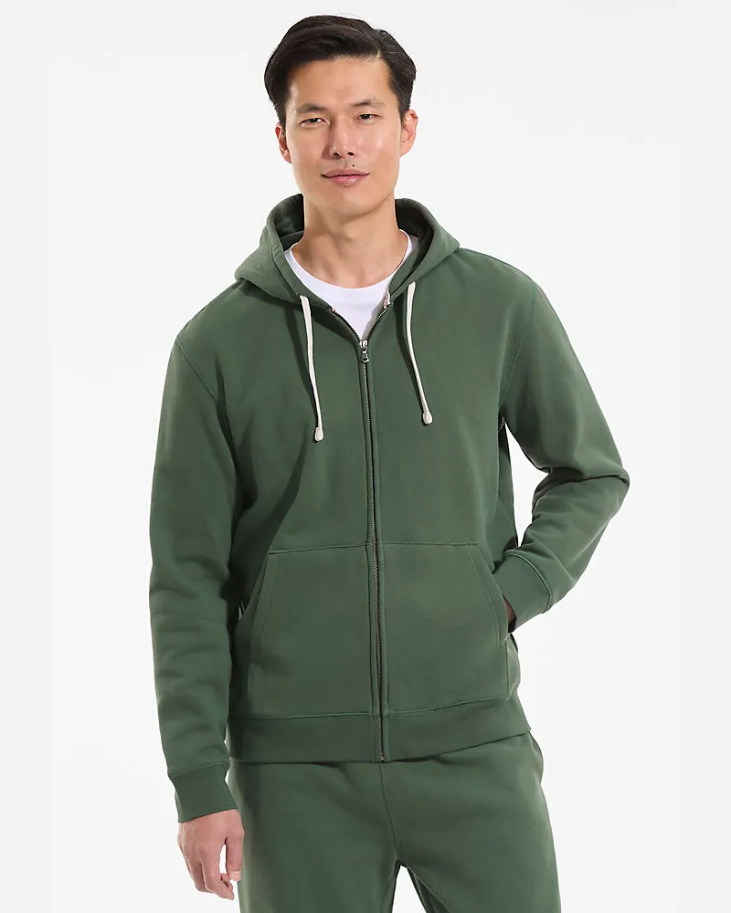 Lands' End Serious Sweats Kapuzenjacke, Herren, Größe regular, Grün, Baumwoll-Mischung/Polyester-Mischung, by Grün