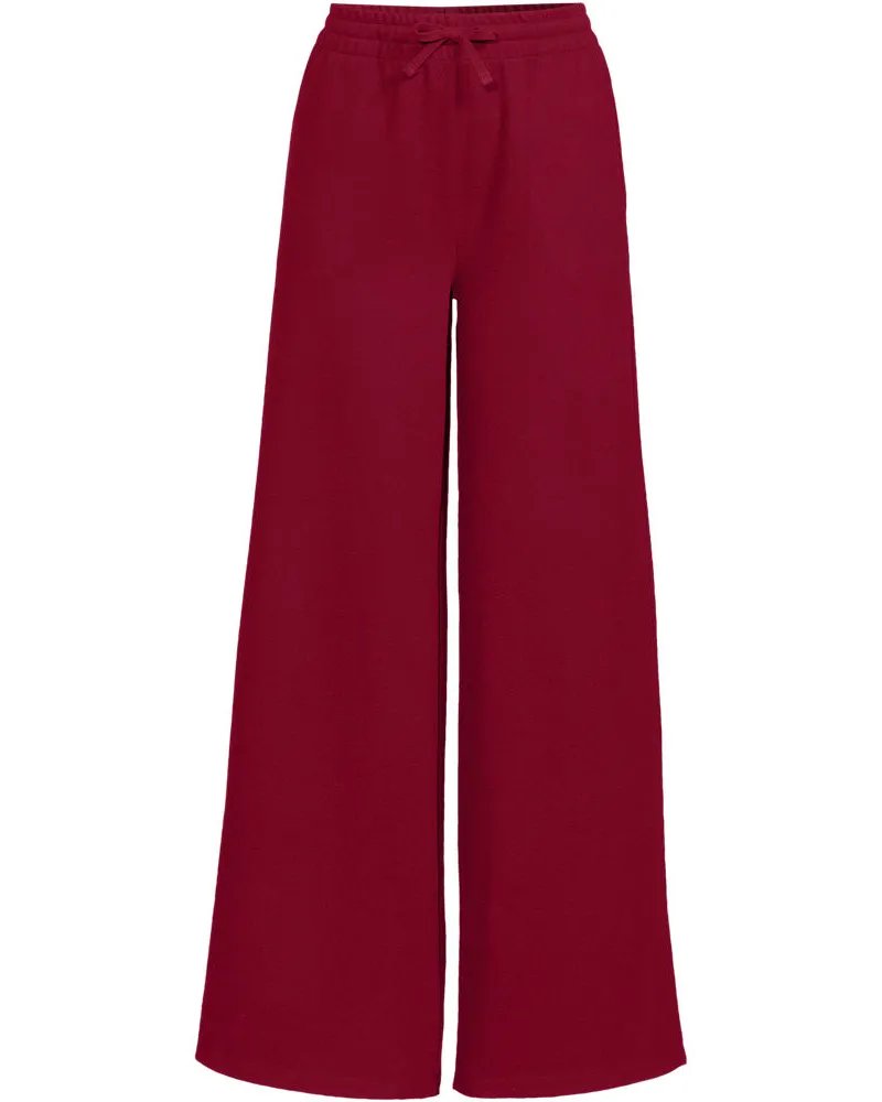 Lands' End Softe Jerseyhose mit weitem Bein, Damen, Größe regular, Rot, Baumwolle/Polyester/Baumwoll-Mischung, by Rot