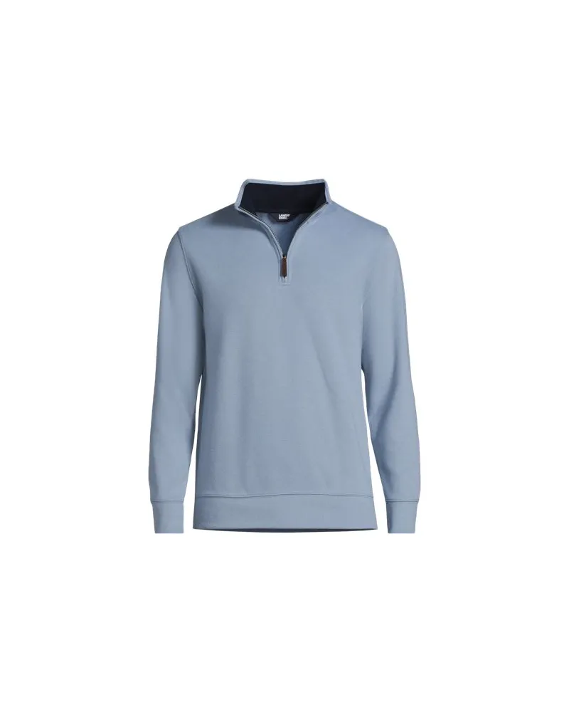 Lands' End Zipper-Pullover aus Bedford-Ripp, Herren, Größe:44-46 regular, Blau, Baumwolle, by Blau