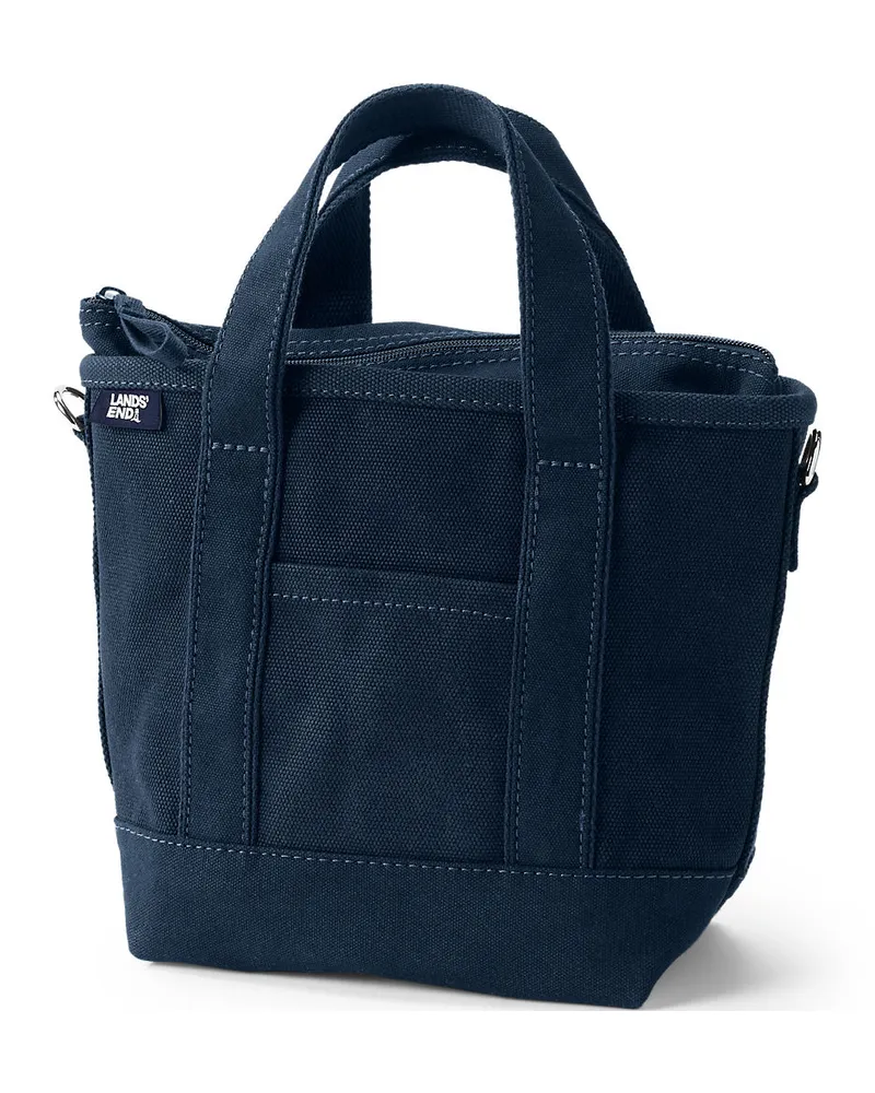 Lands' End Kleine farbige Canvastasche mit Reißverschluss, Damen, Größe:null regular, Blau, Baumwolle, by Blau