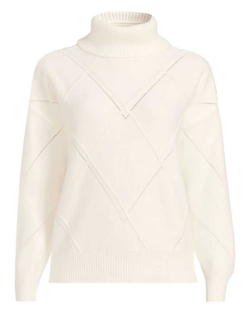Lands' End Rollkragenpullover Silk Touch, Damen, Größe petite, Weiß, Polyester/Nylon/Viskose, by Weiß