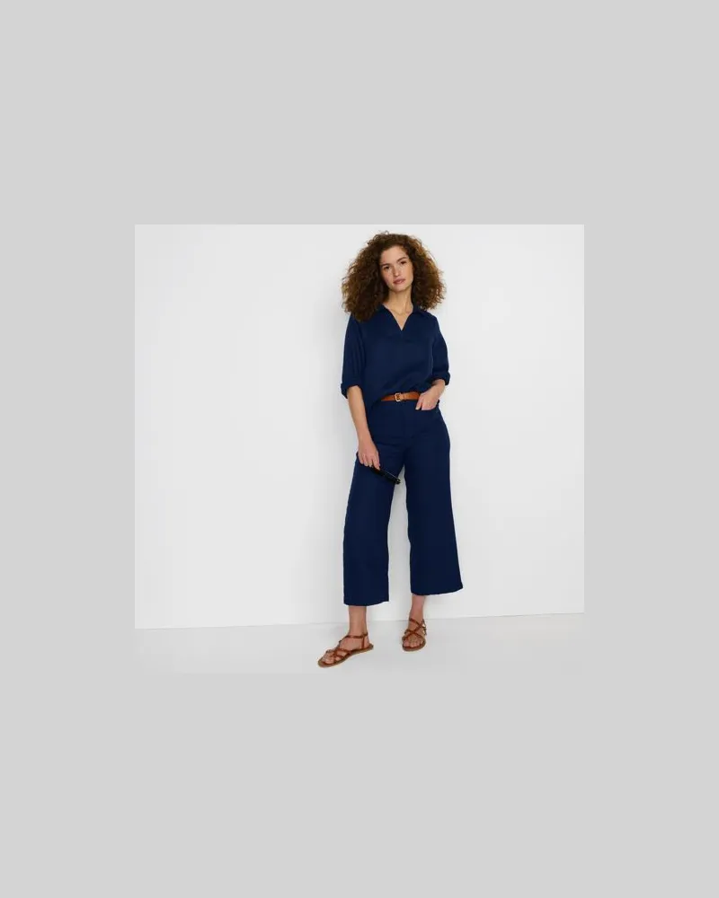 Lands' End 7/8-Hose aus Leinen, Damen, Größe regular, Blau, by Blau