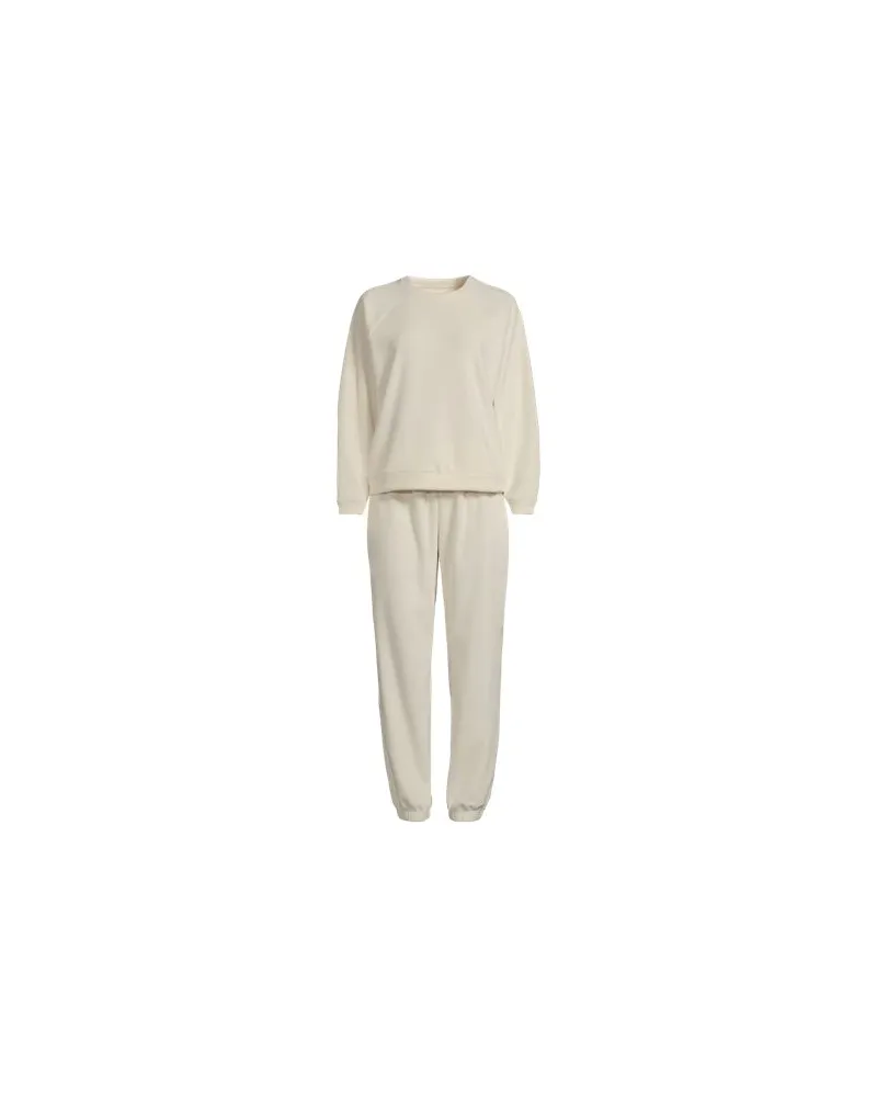 Lands' End Pyjama-Set aus Samt, Damen, Größe plus, Weiß, Polyester/Polyester-Mischung, by Weiß