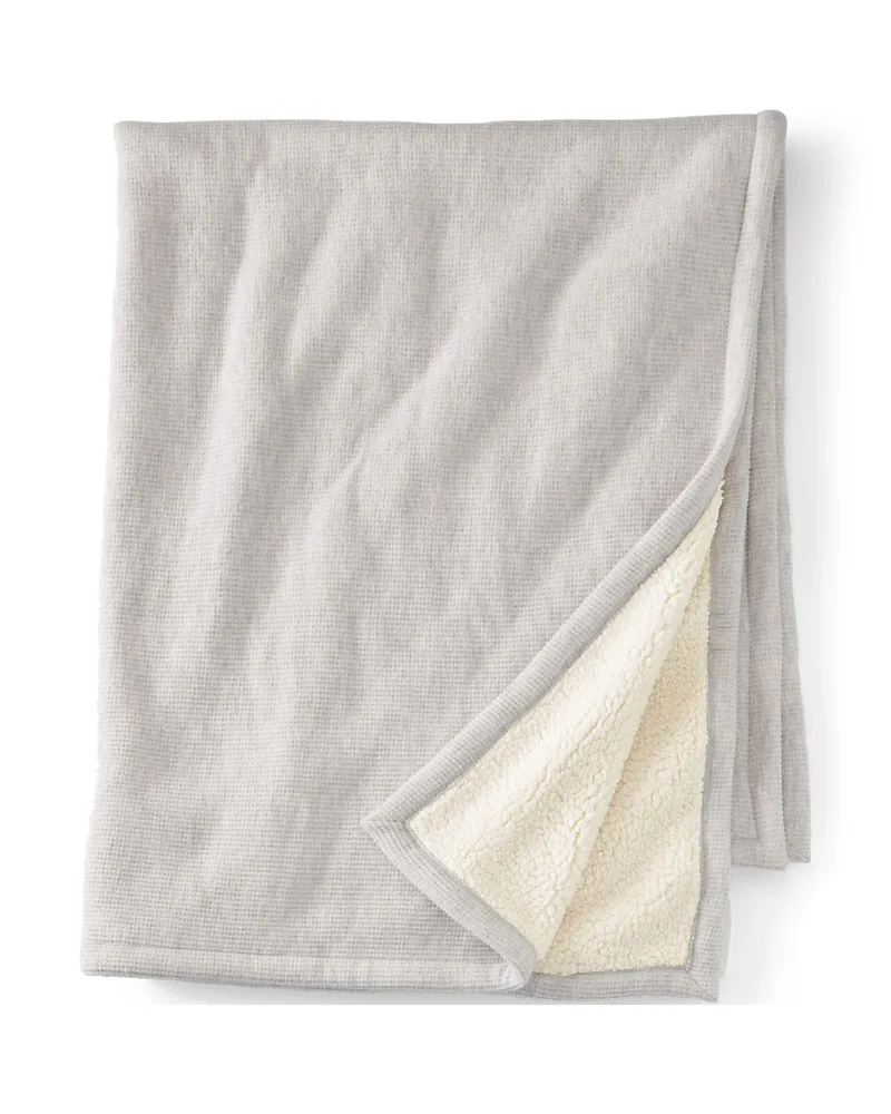 Lands' End CashTouch Plaid mit Waffelmuster, Damen, Größe:null regular, Grau, Polyester/Viskose/Polyester-Mischung, by Grau