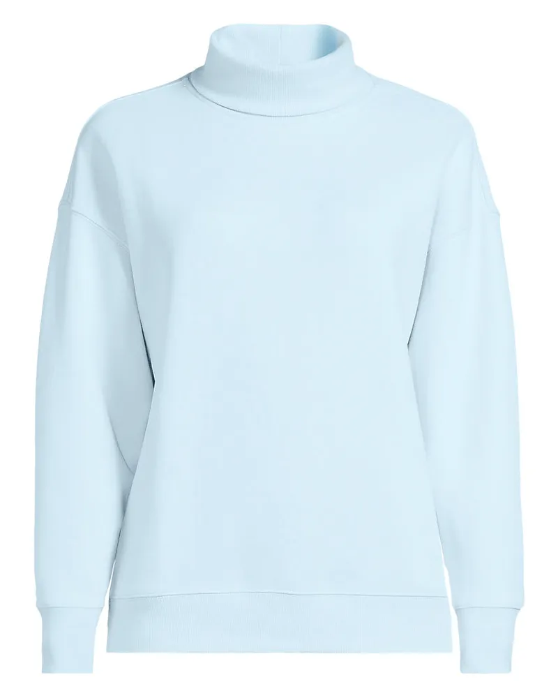 Lands' End Serious Sweats Rollkragenpullover, Damen, Größe plus, Blau, Baumwoll-Mischung/Polyester-Mischung, by Blau